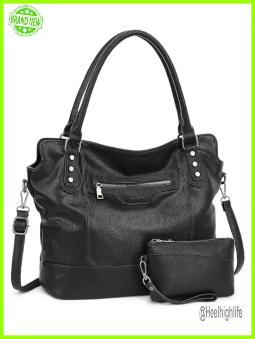 Large Hobo Tote Vegan Leather Crossbody Bag with Adjustable Strap for Travel
